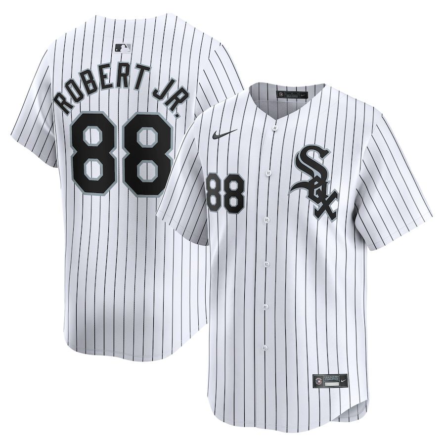 Men Chicago White Sox 88 Luis Robert Jr. Nike White Home Limited Player MLB Jersey